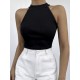 Women Black Zero Sleeve Round Neck Blouse, 8211 Women Black Zero Sleeve Round Neck Blouse, 8211