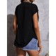 Women's Short Sleeve Leopard Striped V-neck Crepe Blouse, 8826 Women's Short Sleeve Leopard Striped V-neck Crepe Blouse, 8826