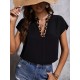 Women's Short Sleeve Leopard Striped V-neck Crepe Blouse, 8826 Women's Short Sleeve Leopard Striped V-neck Crepe Blouse, 8826