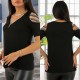 Sleeves Stone Detail Viscose Blouse (black), 3603 Sleeves Stone Detail Viscose Blouse (black), 3603