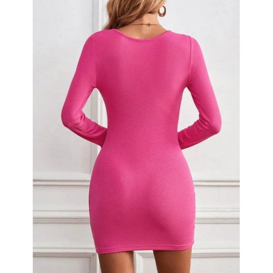 Women' S Long Sleeve Front Button Detail Ruffled Sleeve Hem Camisole Dress, 12677 Women' S Long Sleeve Front Button Detail Ruffled Sleeve Hem Camisole Dress, 12677