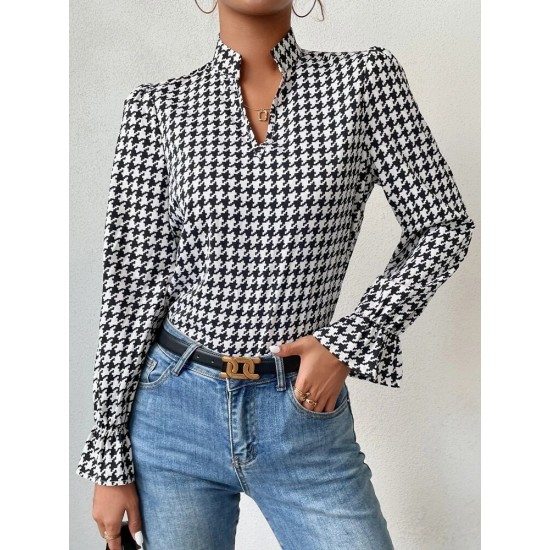 Kadın Uzun Kollu Hakim Yaka Dalgıç Bluz, 12636