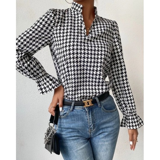 Kadın Uzun Kollu Hakim Yaka Dalgıç Bluz, 12636