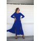 Women' S Long Sleeve Light Bateau Neck Backless Slit Detailed Viscose Full Length Dress, 12386 Women' S Long Sleeve Light Bateau Neck Backless Slit Detailed Viscose Full Length Dress, 12386