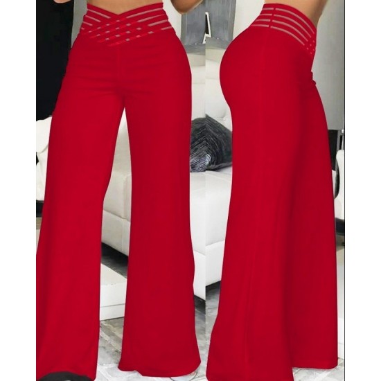Kadın Kruvaze Bel Lastik Detay Krep Pantolon, 11930