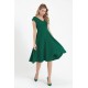 Kadın Kısa Kollu Kruvaze Yaka Eteği Volanlı Krep Elbise, 11878