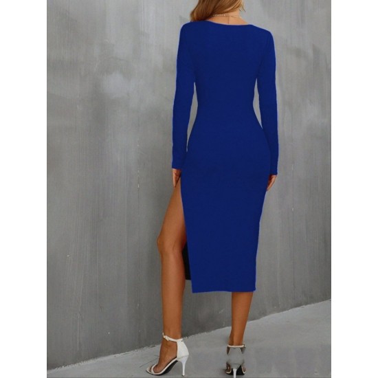 Women' S Long Sleeve Chest And Belly Cleavage Detail Sandy Midi Length Dress, 11515 Women' S Long Sleeve Chest And Belly Cleavage Detail Sandy Midi Length Dress, 11515
