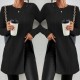 Women' S Long Sleeve Crew Neck Two Side Slit Detail Knit Blouse, 11187 Women' S Long Sleeve Crew Neck Two Side Slit Detail Knit Blouse, 11187