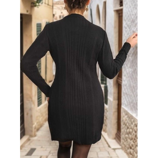 Women' S Long Sleeve Crew Neck Two Side Slit Detail Knit Blouse, 11187 Women' S Long Sleeve Crew Neck Two Side Slit Detail Knit Blouse, 11187