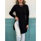 Women' S Long Sleeve Crew Neck Two Side Slit Detail Knit Blouse, 11187 Women' S Long Sleeve Crew Neck Two Side Slit Detail Knit Blouse, 11187