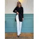 Women' S Long Sleeve Crew Neck Two Side Slit Detail Knit Blouse, 11187 Women' S Long Sleeve Crew Neck Two Side Slit Detail Knit Blouse, 11187