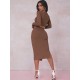 Women' S Long Sleeve Camisole Crop And Skirt Set , 10793 Women' S Long Sleeve Camisole Crop And Skirt Set , 10793