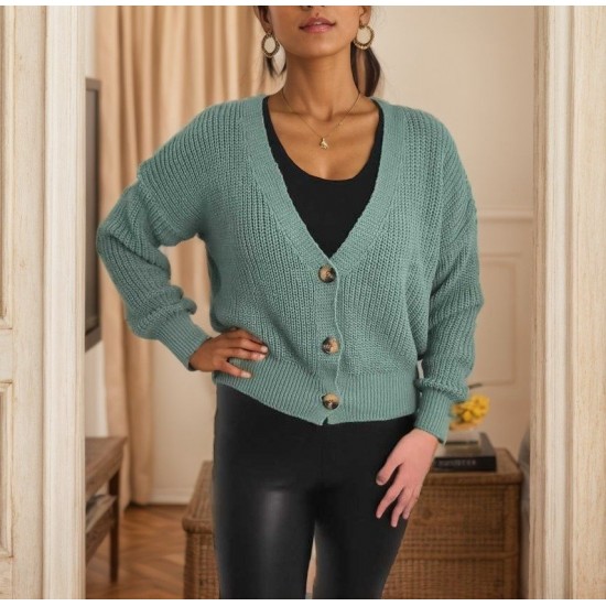 Women' S Long Sleeve Button Detail Knit Blouse, 10778 Women' S Long Sleeve Button Detail Knit Blouse, 10778