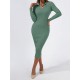 Women' S Long Sleeve Collared Knit Dress, 10701 Women' S Long Sleeve Collared Knit Dress, 10701
