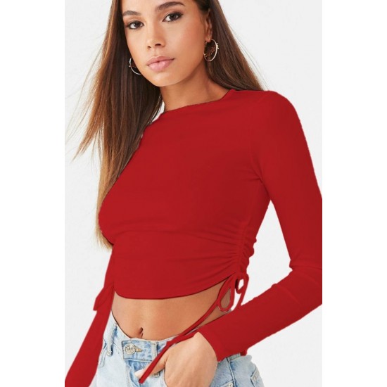 Kadın Uzun Kollu Yanlar Büzgü Detay Kaşkorse Crop, 9966 Kadın Uzun Kollu Yanlar Büzgü Detay Kaşkorse Crop, 9966