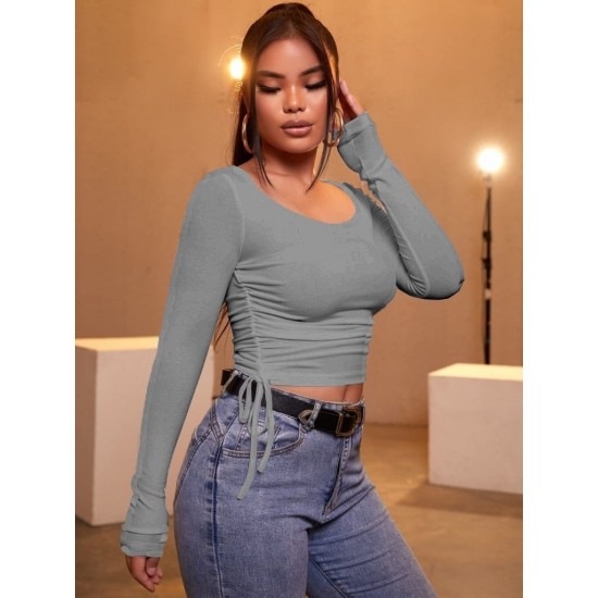 Women' S Grey Camisole Fabric Blouse, 6294 Women' S Grey Camisole Fabric Blouse, 6294