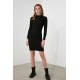 Women' S Black Plain Turtleneck Camisole Dress 1554, 4655 Women' S Black Plain Turtleneck Camisole Dress 1554, 4655