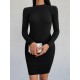 Women' S Black Plain Turtleneck Camisole Dress 1554, 4655 Women' S Black Plain Turtleneck Camisole Dress 1554, 4655