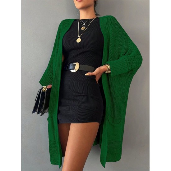 Oversize Kalıp Cepli Salaş Triko Hırka, 6419 Oversize Kalıp Cepli Salaş Triko Hırka, 6419