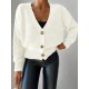 Button Detail Knit Blouse, 4185