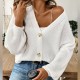 Button Detail Knit Blouse, 4185