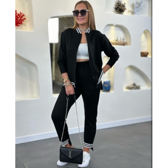 Kadın Uzun Kollu Fermuarlı Ribana Detay Iki Iplik Ikili Takım, 12878