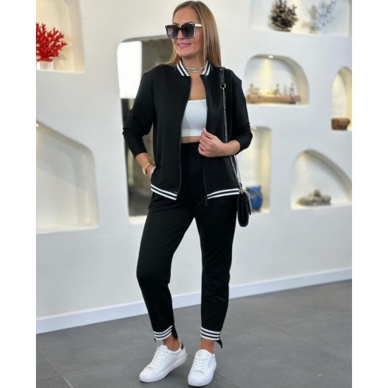 Kadın Uzun Kollu Fermuarlı Ribana Detay Iki Iplik Ikili Takım, 12878