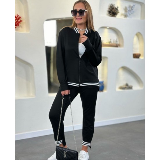 Kadın Uzun Kollu Fermuarlı Ribana Detay Iki Iplik Ikili Takım, 12878