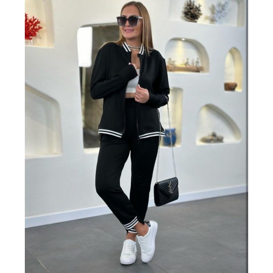 Kadın Uzun Kollu Fermuarlı Ribana Detay Iki Iplik Ikili Takım, 12878