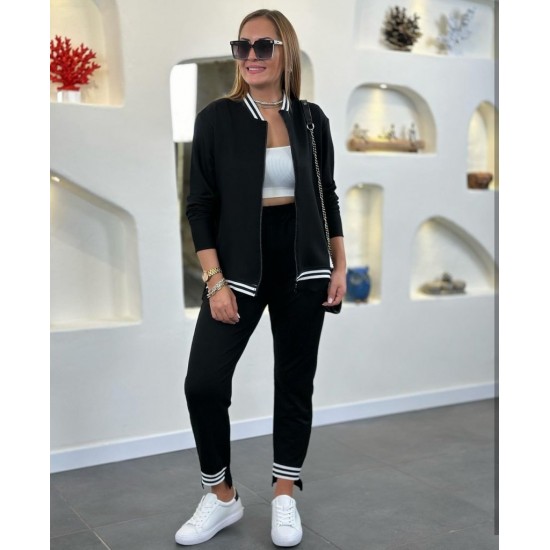 Kadın Uzun Kollu Fermuarlı Ribana Detay Iki Iplik Ikili Takım, 12878