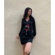 Women' S Long Sleeve V-neck Printed Diving Fabric Dress , 9625