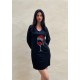 Women' S Long Sleeve V-neck Printed Diving Fabric Dress , 9625