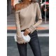 Women' S Long Sleeve Off Shoulder Collar And Sleeve Guipure Detail Crepe Fabric Blouse, 13467 Women' S Long Sleeve Off Shoulder Collar And Sleeve Guipure Detail Crepe Fabric Blouse, 13467