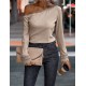Women' S Long Sleeve Off Shoulder Collar And Sleeve Guipure Detail Crepe Fabric Blouse, 13467 Women' S Long Sleeve Off Shoulder Collar And Sleeve Guipure Detail Crepe Fabric Blouse, 13467