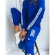 Women' S Long Sleeve White Stripe Detail Cargo Pocket Two Thread Two Piece Suit , 13740 Women' S Long Sleeve White Stripe Detail Cargo Pocket Two Thread Two Piece Suit , 13740