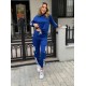 Women' S Long Sleeve White Stripe Detail Cargo Pocket Two Thread Two Piece Suit , 13740 Women' S Long Sleeve White Stripe Detail Cargo Pocket Two Thread Two Piece Suit , 13740