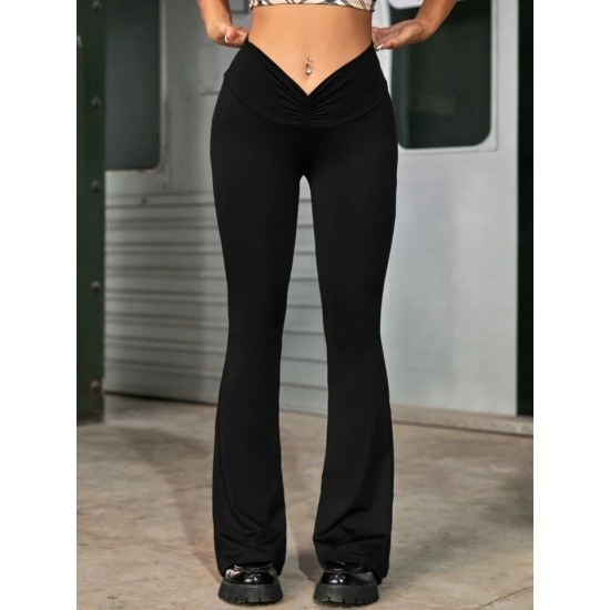 Waist Detail Flared Flare Diving Trousers , 14263 Waist Detail Flared Flare Diving Trousers , 14263