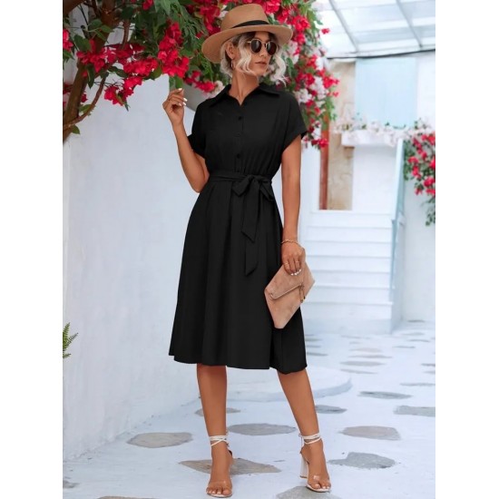 Women' S Short Sleeve Waist Belted Aerobic Mini Dress , 14546 Women' S Short Sleeve Waist Belted Aerobic Mini Dress , 14546