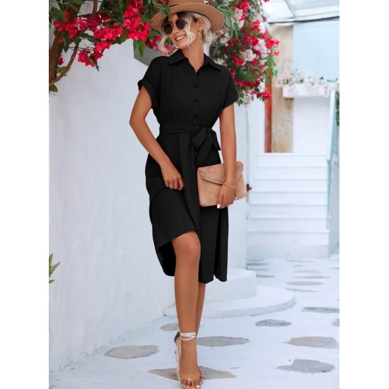 Women' S Short Sleeve Waist Belted Aerobic Mini Dress , 14546 Women' S Short Sleeve Waist Belted Aerobic Mini Dress , 14546