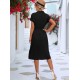 Women' S Short Sleeve Waist Belted Aerobic Mini Dress , 14546 Women' S Short Sleeve Waist Belted Aerobic Mini Dress , 14546