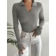 Women' S Polo Collar Finger Detail Knitwear Blouse 2047, 10894 Women' S Polo Collar Finger Detail Knitwear Blouse 2047, 10894