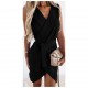 Double-breasted Neckline Belted Crepe Dress, 2858 Double-breasted Neckline Belted Crepe Dress, 2858