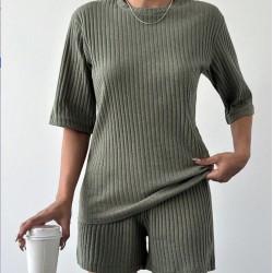 Kadın Kısa Kollu Bisiklet Yaka Kaşkorse Bluz şort Ikili Takım , 14811 Kadın Kısa Kollu Bisiklet Yaka Kaşkorse Bluz şort Ikili Takım , 14811