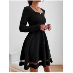 Etek Tül Detay Krep Elbise , 12115 Etek Tül Detay Krep Elbise , 12115