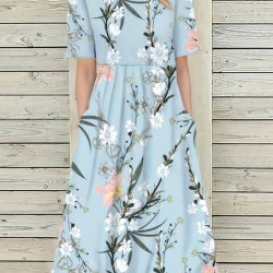Kadın Kısa Kollu çiçek Baskı Midi Boy Süprem Elbise, 15611 Kadın Kısa Kollu çiçek Baskı Midi Boy Süprem Elbise, 15611