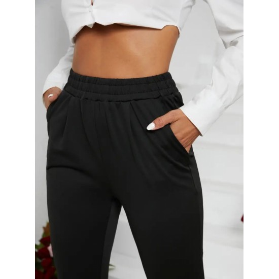 Kadın Pile Detay Beli Lastikli Günlük Slim Fit Viskon Iki Iplik Pantolon , 15733 Kadın Pile Detay Beli Lastikli Günlük Slim Fit Viskon Iki Iplik Pantolon , 15733