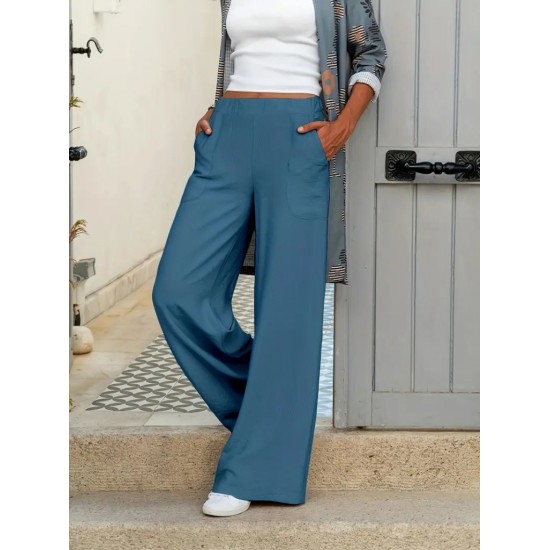 Kadın Beli Lastikli Cepli Palazzo Aerobin Pantolon , 14984 Kadın Beli Lastikli Cepli Palazzo Aerobin Pantolon , 14984