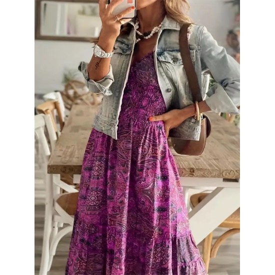 Kadın Kısa Kollu V Yakalı Beli Gipeli Desenli Süprem Maksi Elbise, 16116 Kadın Kısa Kollu V Yakalı Beli Gipeli Desenli Süprem Maksi Elbise, 16116