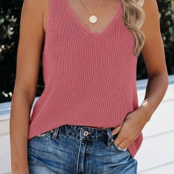 Kadın Kolsuz V Yaka Kalın Askılı Triko Bluz, 16253 Kadın Kolsuz V Yaka Kalın Askılı Triko Bluz, 16253