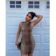 Women' S Sleeveless Patterned Mini Bodycon Diving Dress, 16343 Women' S Sleeveless Patterned Mini Bodycon Diving Dress, 16343